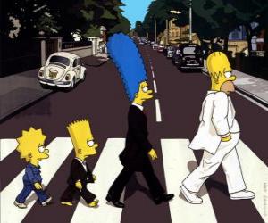 Puzzle Η οικογένεια Simpsons μήκος του δρόμου πολύ κομψό